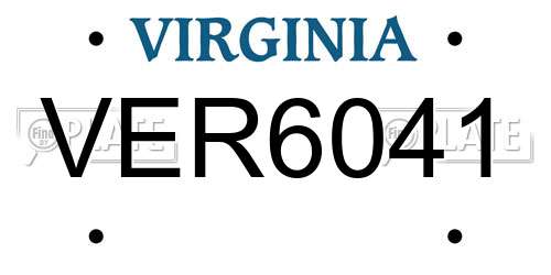 VER6041 Virginia License Plate
