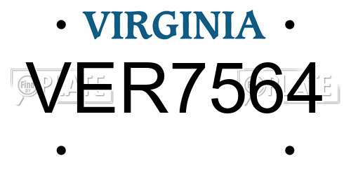 VER7564 Virginia License Plate