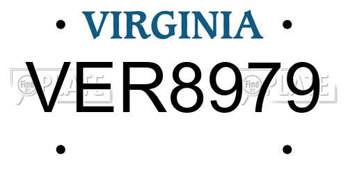 VER8979 Virginia License Plate