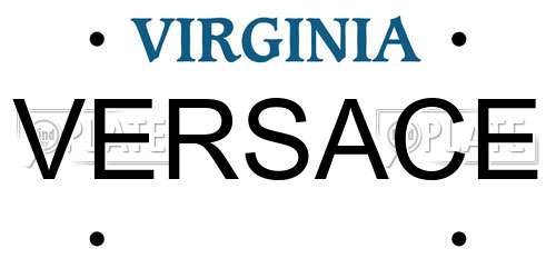 VERSACE Virginia License Plate