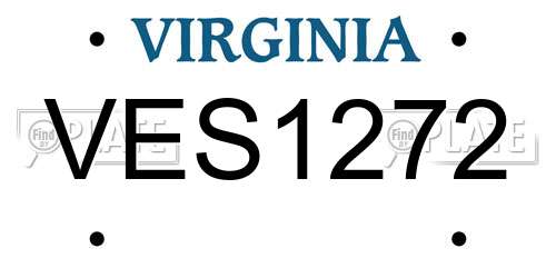 VES1272 Virginia License Plate