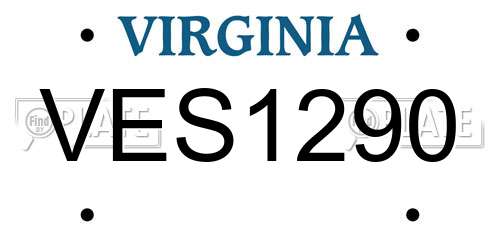 VES1290 Virginia License Plate