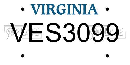 VES3099 Virginia License Plate