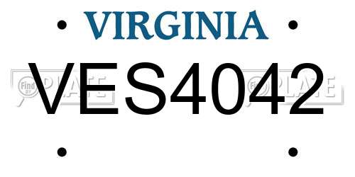 VES4042 Virginia License Plate