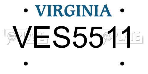 VES5511 Virginia License Plate