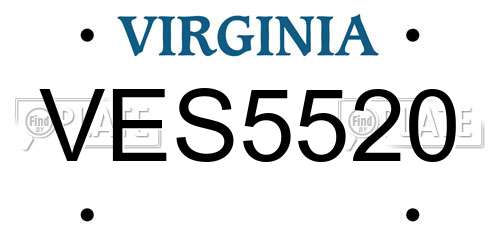 VES5520 Virginia License Plate