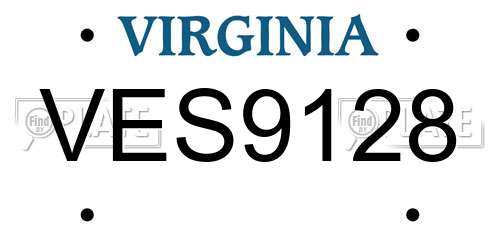VES9128 Virginia License Plate