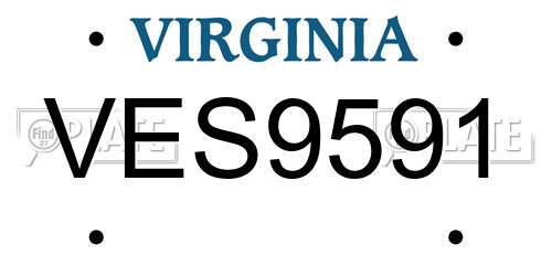 VES9591 Virginia License Plate