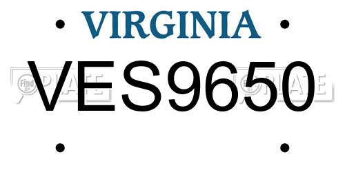VES9650 Virginia License Plate
