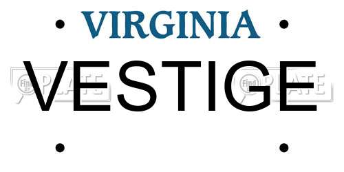VESTIGE Virginia License Plate
