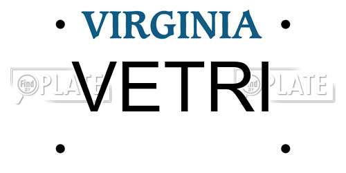 VETRI Virginia License Plate