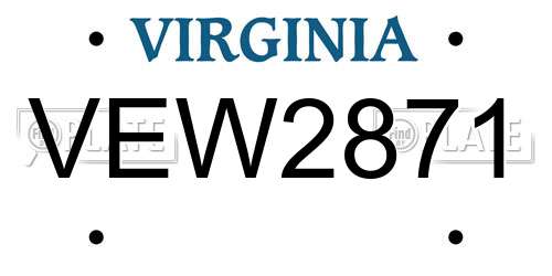 VEW2871 Virginia License Plate