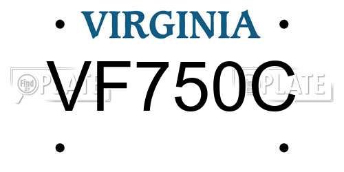 VF750C Virginia License Plate