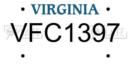 VFC1397 Virginia License Plate