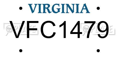VFC1479 Virginia License Plate