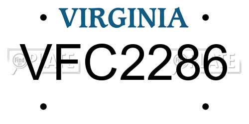 VFC2286 Virginia License Plate