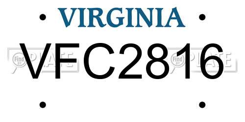VFC2816 Virginia License Plate