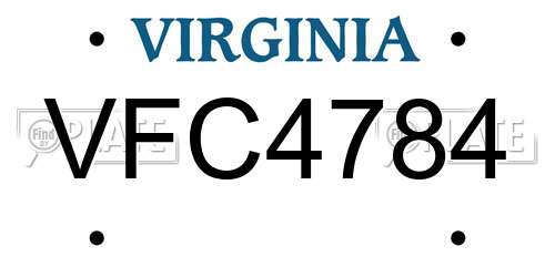 VFC4784 Virginia License Plate