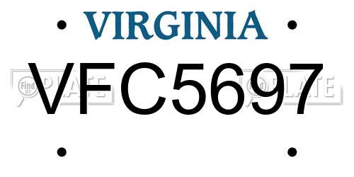 VFC5697 Virginia License Plate