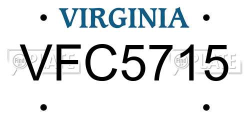 VFC5715 Virginia License Plate