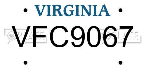 VFC9067 Virginia License Plate