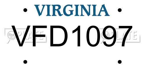 VFD1097 Virginia License Plate