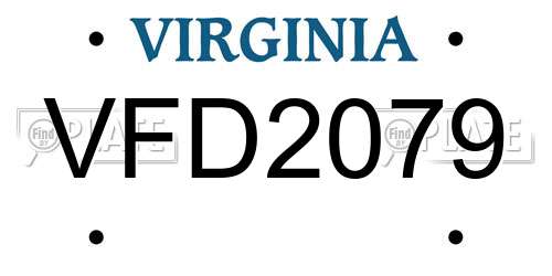 VFD2079 Virginia License Plate
