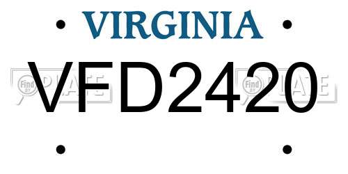 VFD2420 Virginia License Plate