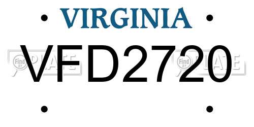 VFD2720 Virginia License Plate