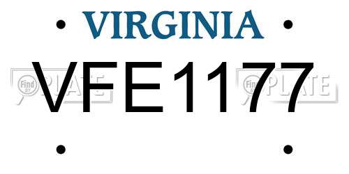 VFE1177 Virginia License Plate