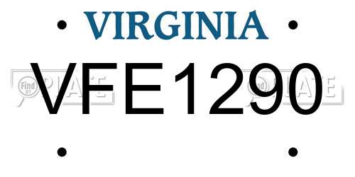 VFE1290 Virginia License Plate