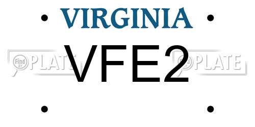 VFE2 Virginia License Plate