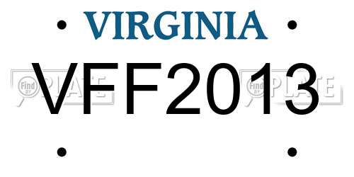 VFF2013 Virginia License Plate
