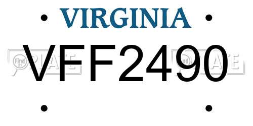 VFF2490 Virginia License Plate