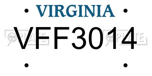 VFF3014 Virginia License Plate