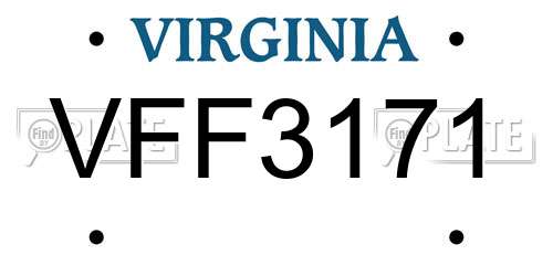 VFF3171 Virginia License Plate