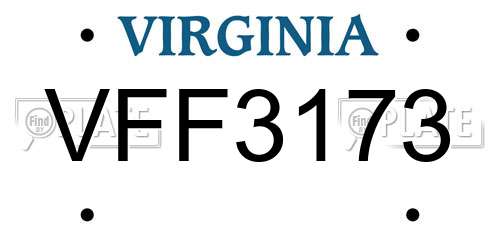VFF3173 Virginia License Plate