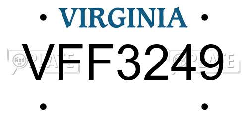 VFF3249 Virginia License Plate