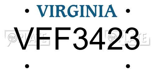 VFF3423 Virginia License Plate