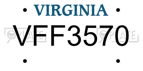 VFF3570 Virginia License Plate