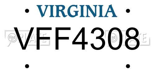 VFF4308 Virginia License Plate