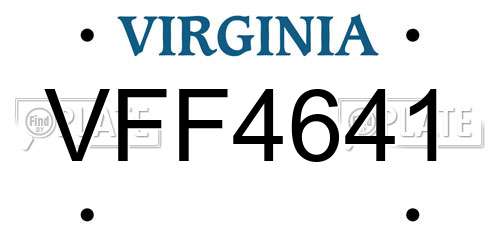 VFF4641 Virginia License Plate