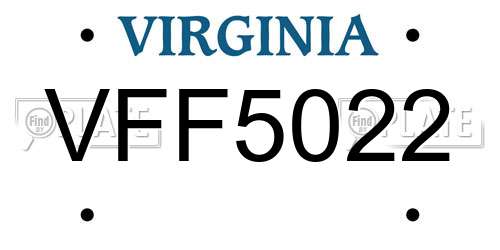 VFF5022 Virginia License Plate