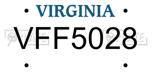 VFF5028 Virginia License Plate