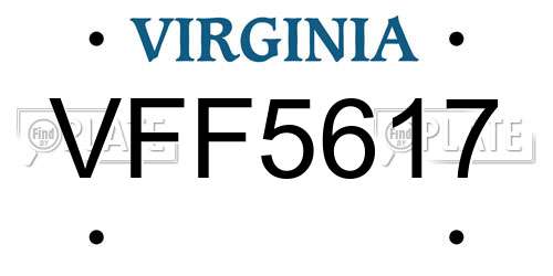 VFF5617 Virginia License Plate