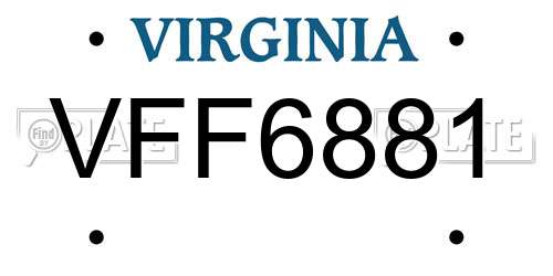 VFF6881 Virginia License Plate