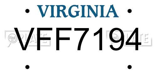 VFF7194 Virginia License Plate