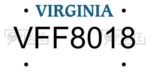VFF8018 Virginia License Plate