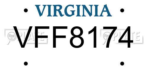 VFF8174 Virginia License Plate