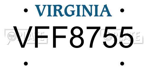 VFF8755 Virginia License Plate